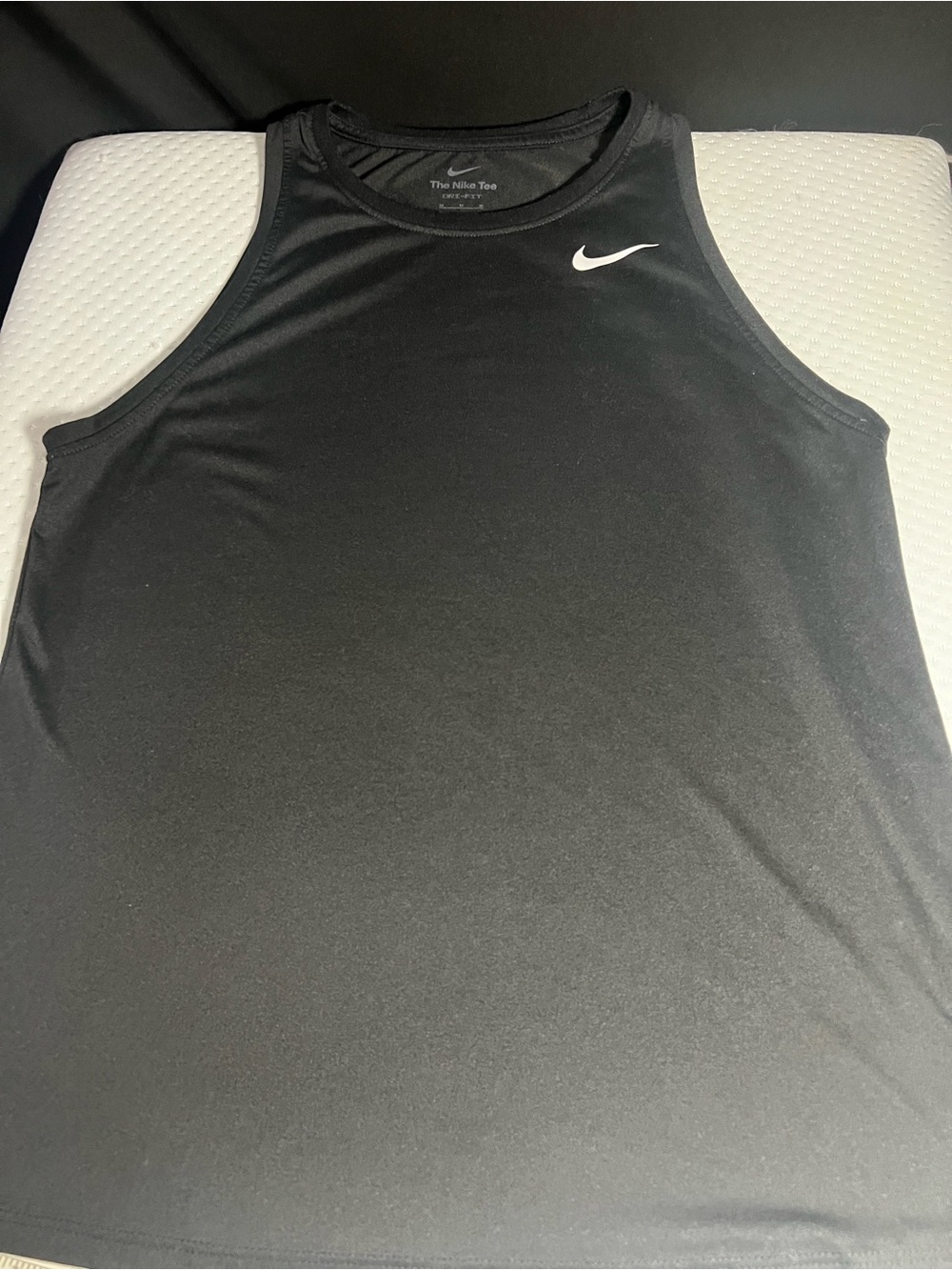 Nike Black Ladies Performance Tank Top with White Swoosh